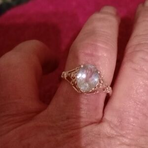 Sterling silver Swiss blue topaz ring